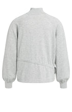 Load image into Gallery viewer, YAYA - Feinstrick Pullover mit Stehkragen und Taillenkordel in Medium Grey Melange