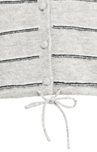 Load image into Gallery viewer, YAYA - Strick-Cardigan mit Streifen und Kordelzug in Medium Grey Melange