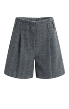 Lade das Bild in den Galerie-Viewer, YAYA - Bermudashorts aus Melangestoff mit Fischgrätmuster in Medium Grey Melange