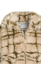Lade das Bild in den Galerie-Viewer, YAYA - Karierte Jacke aus Fellimitat mit Kragen in Pure Cashmere Grey Dessin