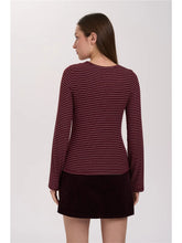 Load image into Gallery viewer, 24colors - Langarm Shirt Streifen in bordeaux