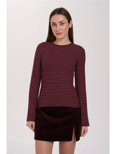 Load image into Gallery viewer, 24colors - Langarm Shirt Streifen in bordeaux