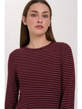 Load image into Gallery viewer, 24colors - Langarm Shirt Streifen in bordeaux
