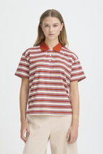 Load image into Gallery viewer, ICHI - Polo Mira in Red Multi Stripe