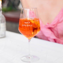Load image into Gallery viewer, Weinglas  / Aperol Glas - Holy Aperoly Special White Edition