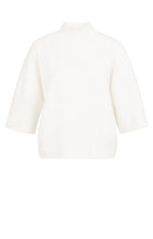 Load image into Gallery viewer, YAYA - Pullover mit gerippten 3/4-Ärmeln in Snowfall White Melange