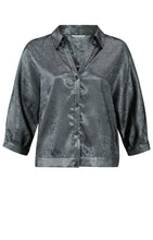 Load image into Gallery viewer, YAYA - Bluse in Metallic Optik Dark metal Grey