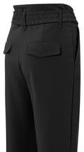 Load image into Gallery viewer, YAYA - gewebte Hose mit hohen Bund und Gürtel Black