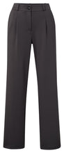 Load image into Gallery viewer, YAYA - Jersey-Hose mit weitem Bein und Zierfalten Anthracite