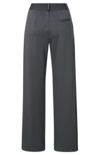Load image into Gallery viewer, YAYA - Jersey-Hose mit weitem Bein und Zierfalten Anthracite