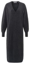 Load image into Gallery viewer, YAYA - Strickkleid mit V-Ausschnitt Anthracite Melange