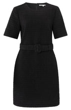 Load image into Gallery viewer, YAYA - schwarzes Tweed Kleid mit Gürtel