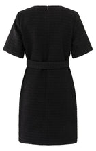 Load image into Gallery viewer, YAYA - schwarzes Tweed Kleid mit Gürtel