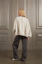 Load image into Gallery viewer, YAYA - Jersey-Hose mit weitem Bein und Zierfalten Anthracite