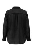 Lade das Bild in den Galerie-Viewer, YAYA - Bluse mit verdeckter Knopfleiste Phantom Black