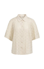 Load image into Gallery viewer, YAYA - Jacquard-Bluse mit kurzen weiten Ärmeln in Beige