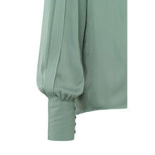 Load image into Gallery viewer, YAYA - Bluse mit klassischen Kragen und Plisseedetails Jade Green