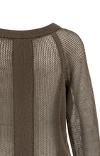 Lade das Bild in den Galerie-Viewer, YAYA - Strickpullover in Netzoptik in washed brown