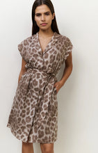 Load image into Gallery viewer, YAYA - Midikleid mit Leopardenmuster und Gürtel Milk Brown Dessin