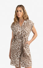 Load image into Gallery viewer, YAYA - Midikleid mit Leopardenmuster und Gürtel Milk Brown Dessin
