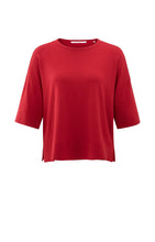 Lade das Bild in den Galerie-Viewer, YAYA - oversize Shirt aus Feinstrick Scarlet Sage Red