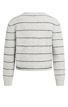 Load image into Gallery viewer, YAYA - Strick-Cardigan mit Streifen und Kordelzug in Medium Grey Melange
