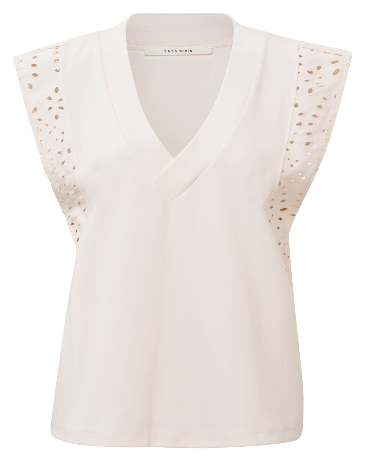 YAYA - Shirt with lace Off White 