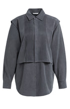 Load image into Gallery viewer, YAYA - Bluse mit Weste im Lagenlook und Plissee-Details in Hole Black
