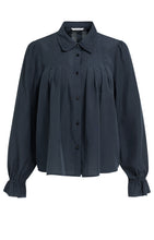 Load image into Gallery viewer, YAYA - Transparente Bluse mit Plissee-Details in Cat Black
