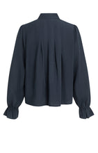 Load image into Gallery viewer, YAYA - Transparente Bluse mit Plissee-Details in Cat Black
