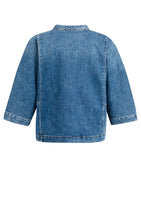 Load image into Gallery viewer, YAYA - Kurzärmelige Denimbluse in Dark Blue Denim
