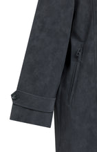 Load image into Gallery viewer, YAYA -  Langmantel aus Velourslederimitat mit abnehmbarem Kragen in Hole Black
