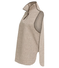 Load image into Gallery viewer, YAYA - Karierter Spenzer / Pullunder aus Wollmischung in Otter Brown Dessin
