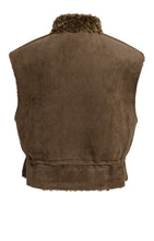 Lade das Bild in den Galerie-Viewer, YAYA - Wende Weste mit Lammfellimitat und Corddetails in Cocoa Brown
