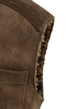 Lade das Bild in den Galerie-Viewer, YAYA - Wende Weste mit Lammfellimitat und Corddetails in Cocoa Brown
