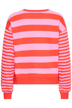Load image into Gallery viewer, ICHI - Sweatshirt Streifen Lulani in Fiery Red / Wild Orchid
