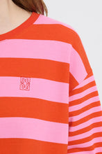 Load image into Gallery viewer, ICHI - Sweatshirt Streifen Lulani in Fiery Red / Wild Orchid
