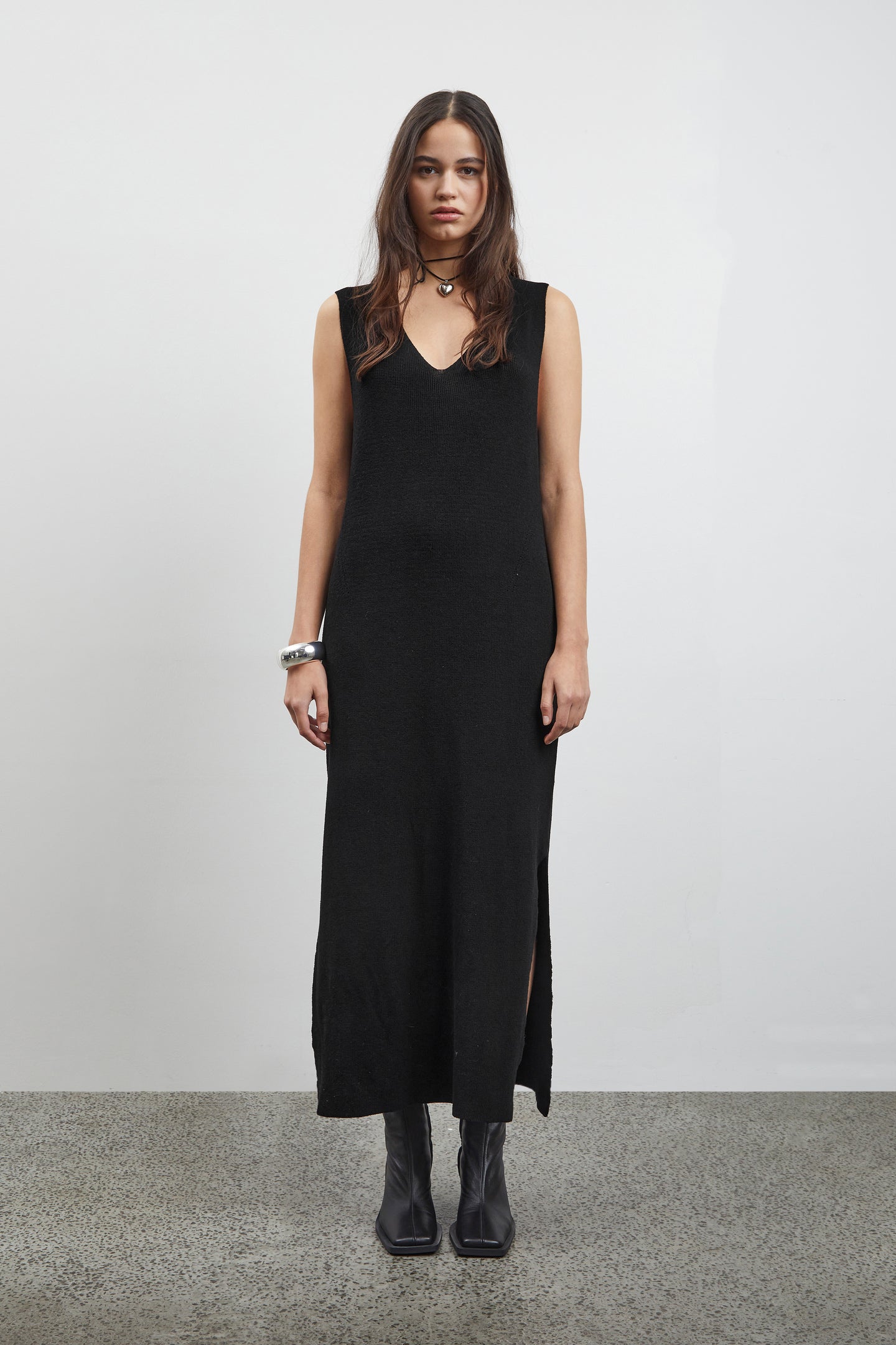ICHI- Knitted dress Camas Black (EcoVero)