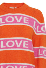 Load image into Gallery viewer, ICHI - Knitted sweater Motif LOVE Persimmon Orange
