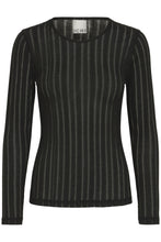 Lade das Bild in den Galerie-Viewer, ICHI - Longsleeve Olivie Black Mesh
