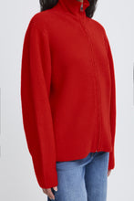 Lade das Bild in den Galerie-Viewer, ICHI - Cardigan mit Zipper Ducie in Fiery Red
