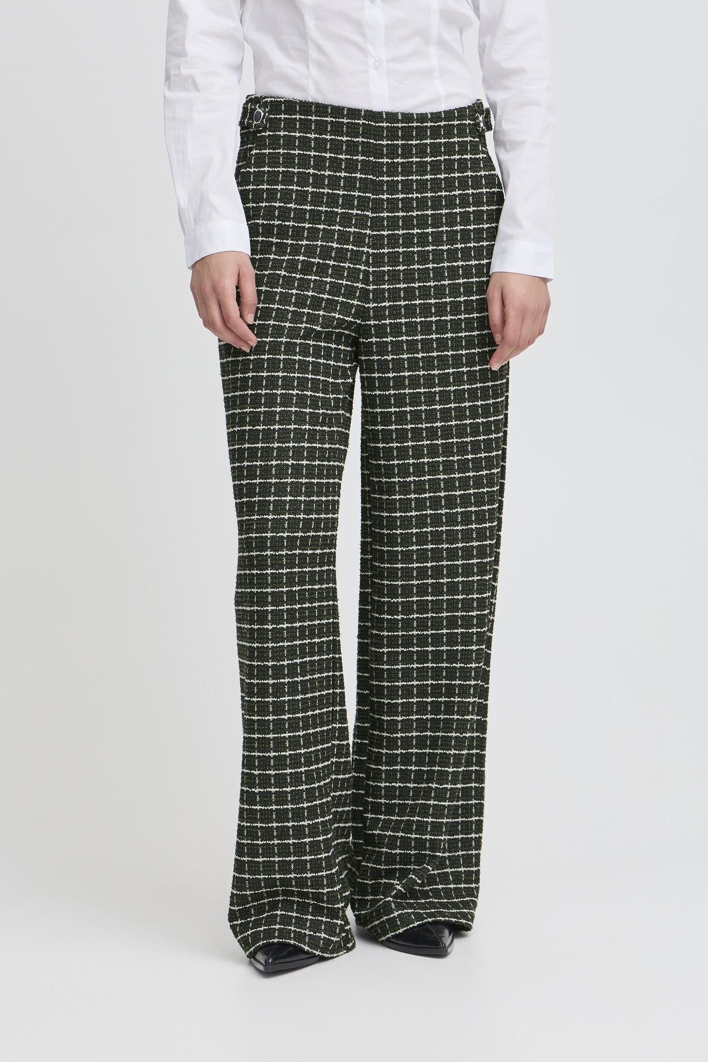 ICHI - Hose Kate in Rifle Green Check