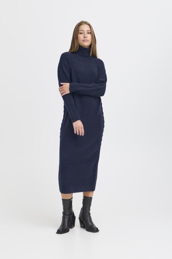 ICHI - Strickkleid Dasila in Total Eclipse Blue