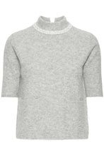 Lade das Bild in den Galerie-Viewer, ICHI - Pullover mit Perlenverzierung Macon in Grey Melange
