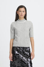 Lade das Bild in den Galerie-Viewer, ICHI - Pullover mit Perlenverzierung Macon in Grey Melange
