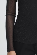 Lade das Bild in den Galerie-Viewer, ICHI - Longsleeve Noviola mit Steinchen in Black
