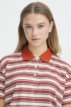 Lade das Bild in den Galerie-Viewer, ICHI - Polo Mira in Red Multi Stripe
