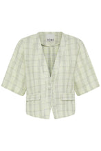 Load image into Gallery viewer, ICHI - Blazer Linno in lily green check
