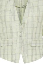 Load image into Gallery viewer, ICHI - Blazer Linno in lily green check
