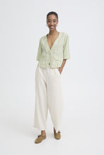 Load image into Gallery viewer, ICHI - Blazer Linno in lily green check
